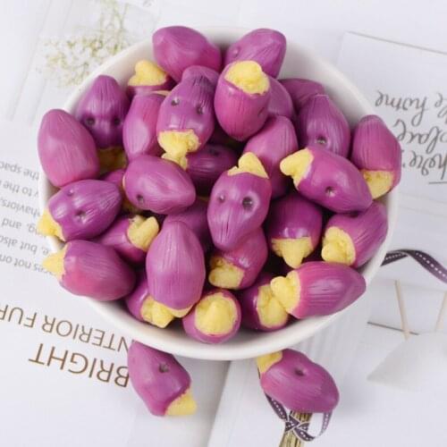 100pcs/lot 27X17mm Kawaii Resin Purple Sweet potato For Scrapbooking Craft Earring Keychain Making DIY Decorative Favor