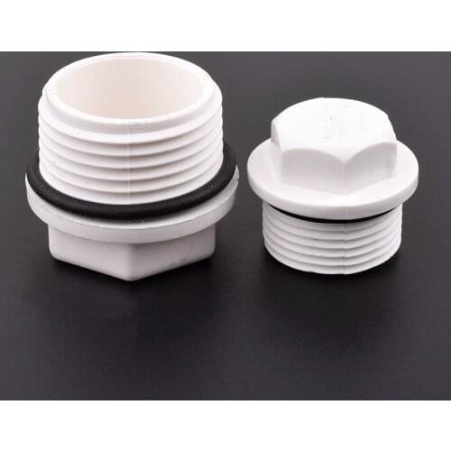 2-10Pcs 1/2" 3/4" 1'' Inch PVC Male Thread Pipe Plug Micro thread End Caps Garden Irrigation Fish Tank Aquarium Adapter