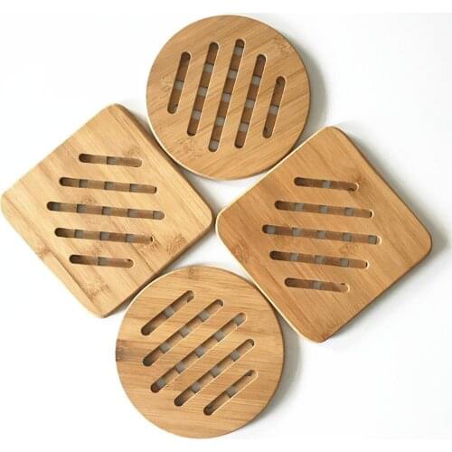 4PCS/Lot heat Resistant Bowl Coster Bamboo Coaster Cup Coaster Kitchen Coaster Dish Coaster