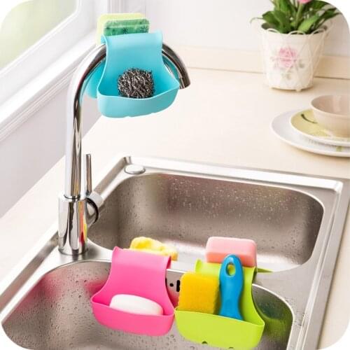A1901 Sink Sponge Storage Draining Hanging Bag Dual-Purpose Sundries Draining Basket Kitchen Storage Rack
