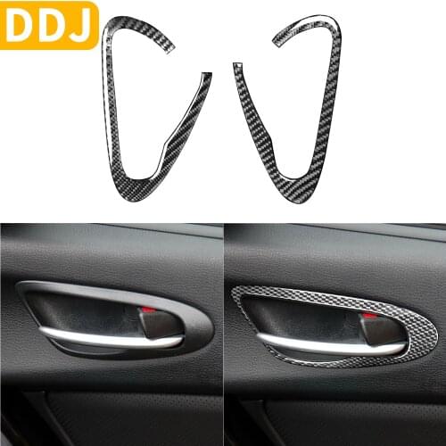 For Mazda RX8 RX-8 SE3P JM1FE 2004-08 Accessories Inner Door Handles Pulls Frame Trim Carbon Fiber Modified Interior Sticker