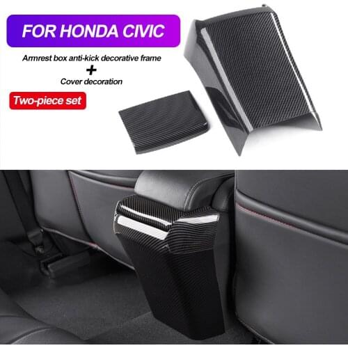 In Car Anti Kick Board Central Armrest Box Protective Interior Decoration Modification for Honda Civic 10th 2016 2017 2018 2019