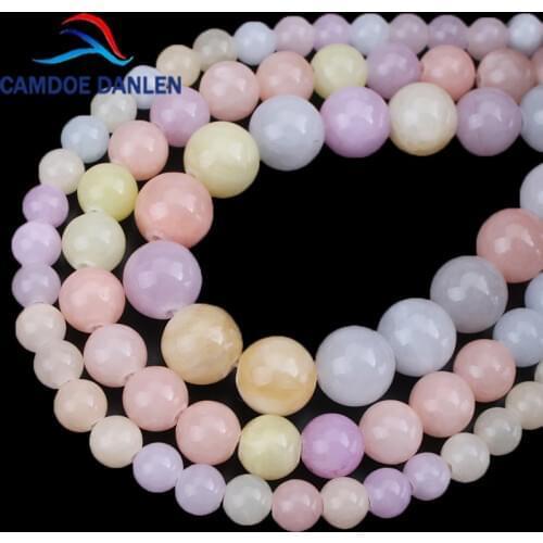 Natural Stone Morganite Color Chalcedony Beads Round Loose Beads 6mm 8mm 10mm For DIY Necklace Bracelet Jewelry Making