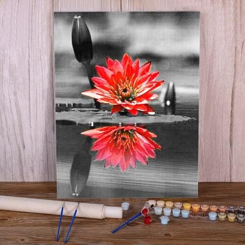 Flower Rose Paint By Numbers Set Acrylic Paints 50*70 Paiting By Numbers Wall Paintings For Kids Handicraft Wall Handiwork