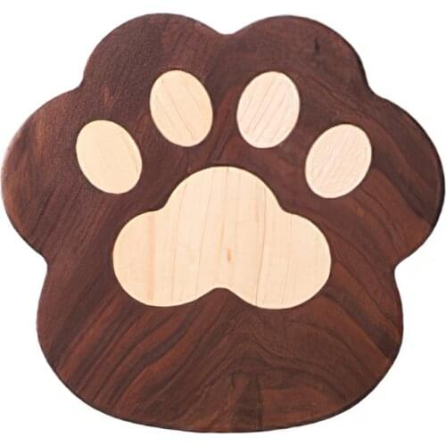 1PC Wood Coaster Cat Paw Shaped Heat Insulation Drink Coaster For Glasses Mugs CatS Claw Coaster Table Mat Insulation Pad