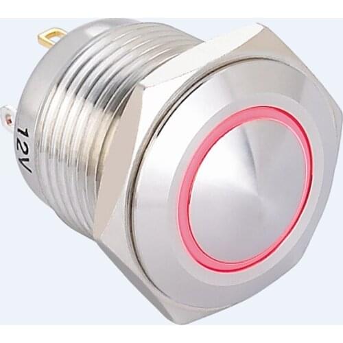 ELEWIND 16mm Ring illuminated waterproof push button switch (PM161F-10E/J/G/12V/S)