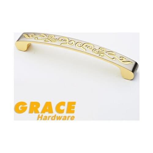 European Style Carved Handle Cabinet Drawer Wardrobe Door Handle Furniture Knobs (C.C.:128mm,Length:144mm)