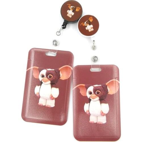 Gremlins Gizmo Cartoon Cute Credit Card Holder Lanyard Women Men Kid Student Retractable Badge Reel ID Name Bus Clips Card