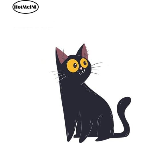 HotMeiNi 13cm x 11.7cm Black Cat Graphics Universal Body Car Stickers Motorcycle Vinyl Car Wrap JDM Auto Fine Decals