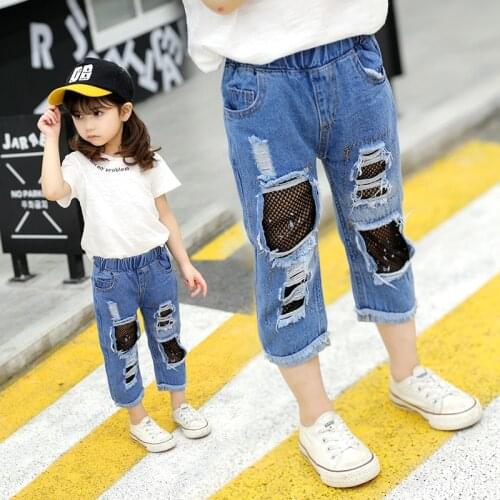JIANDIAN Ripped Jeans For Girls