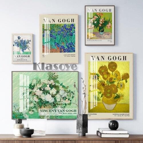 Van Gogh Exhibition Museum Prints Poster Flower Illustration Canvas Painting Landscape Wall Art Bedroom Home Decor Wall Picture