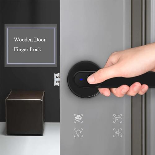 Indoor Fingerprint Lock For Wooden Doors With Metal Key Bedroom Anti Theft Keyless Hotel Apartment Smart Electric Locks
