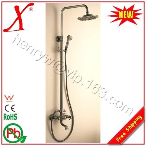 L15192 - Wall Mounted Bronze Finish Brass Shower Set