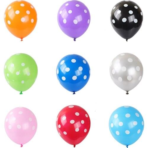 10pc / lot 12 inch dot wave dot ladybug latex balloon black and white purple holiday birthday party decoration helium balloon