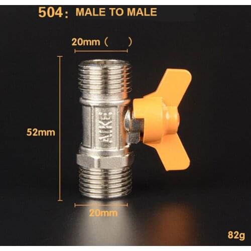 Brass Chrome Ball Gas Valve G1/2" BSPP For Gas Liquid Water ON/OFF Ball Valve 504