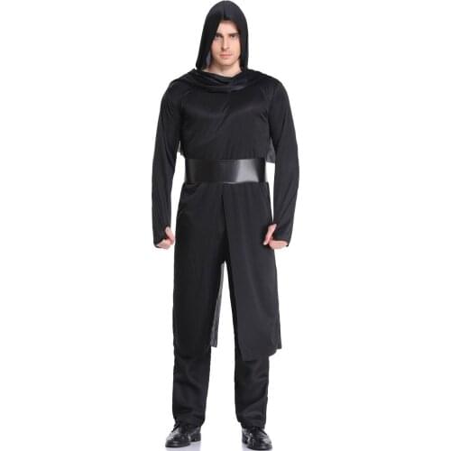 Halloween Mens Costume Ninja Reaper Black Samurai Cosplay Men Clothes Party Stage For Show Movie Cosplay Sets For Halloween