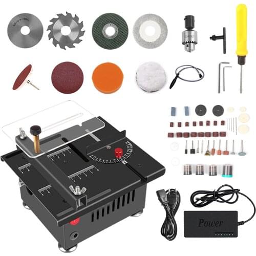 KKmoon 100W Table Saw Mini Desktop Electric Saw Cutter Speed & Angle Adjustable Liftable Blade 16MM Cutting Depth