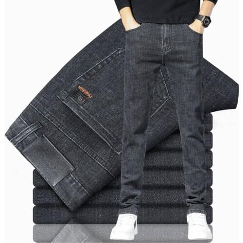 2021New Fall fashion jeans men Business casual stretch jeans loose straight men Brand clothing