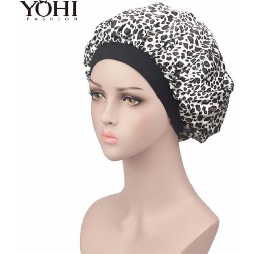 New women Sleeping cap high quality Luxury Satin Bonnet Cap Comfortable Night Sleeping Hat Hair Loss Cap Turban