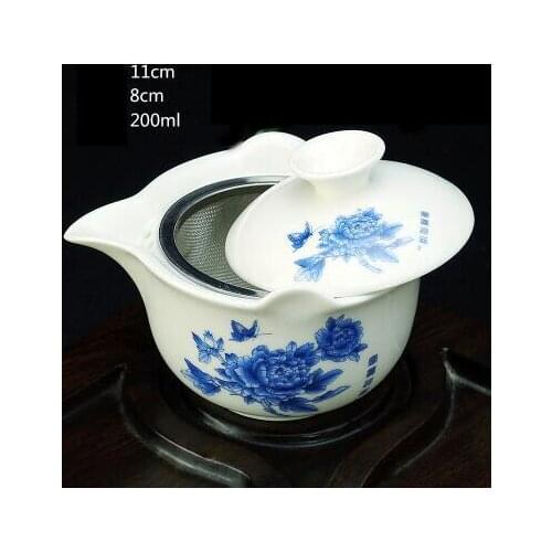 New Gaiwan tea set Bone China Tea cup Dehua Tureen tea porcelain teacup tea set for High-quality Travel kettle with filiter