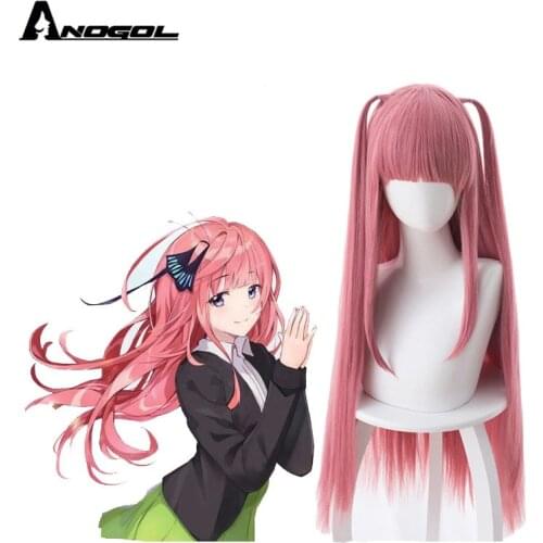 Anogol Brand New Nakano Nino Gotoubun no Hanayome Yotsuba Cosplay Wigs 30cm Short Heat Resistant Synthetic Hair Cosplay Wig