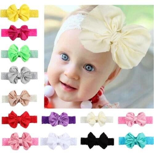5 Colors Baby Girls Head Wrap Kids Headband Newborn Toddler Headband Ribbon Hair Accessories BowKnot Girl Head band Dropship