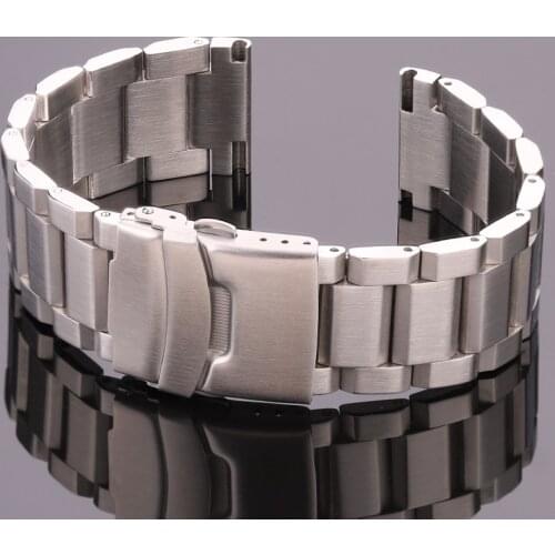 Stainless Steel Watch Band Strap Women Men Metal Watchband Link Bracelet 18mm 20mm 22mm 24mm Accessories Silver Rose Gold Black
