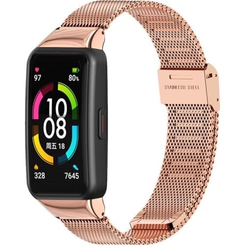 Milan Strap For Huawei Honor Band 6 Smart Wristband Bracelet Replacement Watch Strap For Huawei Band 6 Wrist Strap Metal Band