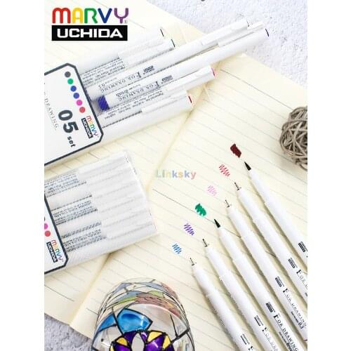 Marvy Uchida 4600 Gel pen,Red,Blue,Green,Technical Pen for Drawing, Pigmented water based ink,Animation Design line drawing