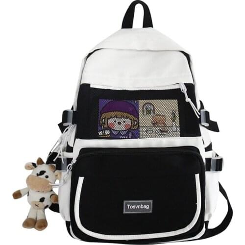 Harajuku Student Backpack 2021 Summer Fashion Bags Trend Simple Large-capacity Schoolbag