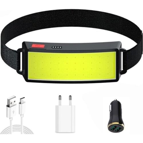 D2 Portable Mini COB LED Headlamp LED Headlight with Built-in Battery Flashlight USB Rechargeable Head Lamp Hiking Torch Light