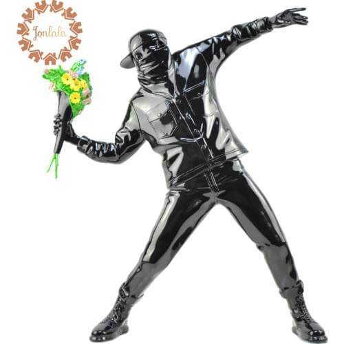 Top Street Art Resin Figurine England Street Art Banksy Sculpture Bomber Polystone Figure Collectible Art