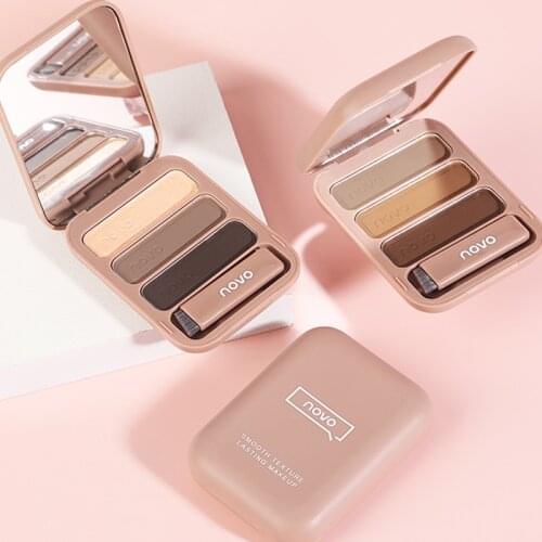Three-dimensional Tricolor Eyebrow Powder Smooth Texture Lasting Makeup Waterproof Facial Contour Brighten Skin Beauty Cosmetic