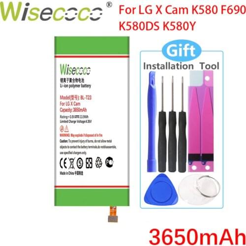 Wisecoco 3650mAh BL-T23 Battery For LG X Cam X-Cam K580 F690 K580DS K580Y Phone Battery+Tracking Number