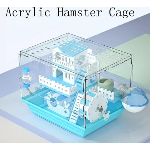 Tray-style Hamster House Acrylic Oversized Villa Package Guinea Pig Cage Transparent Small Pet Feeding Box