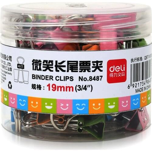 Deli 8487 Mixed loading cute cartoon color file clip clip sorting clip fixing office stationery metal bill clip