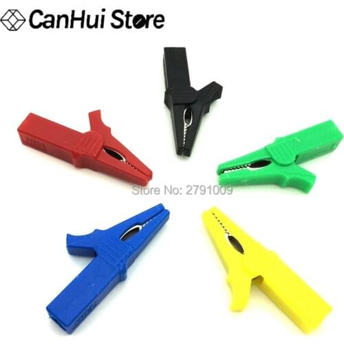 2PCS 55mm Crocodile Alligator Clip For 4mm Male Banana Plug Connector L15 Blue, red, black, green and yellow