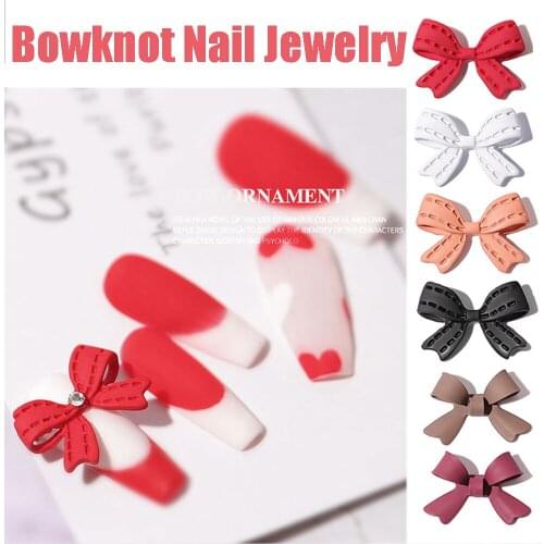 10Pcs 3D Bow Nail Ornament DIY Nail Art Decoration Delicate Charms Nail Rhinestones Bowknot Nail Jewelry Manicure