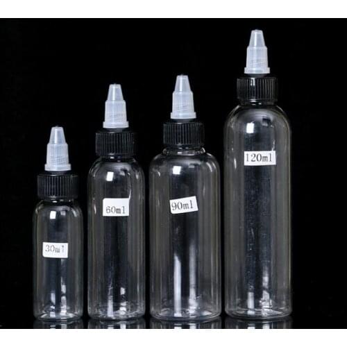 100pcs/lot 30ml 60ml 90ml 100ml Empty Bottle Twist Cap PET Plastic Liquid Bottle With Twist Off Caps Dropper Bottles