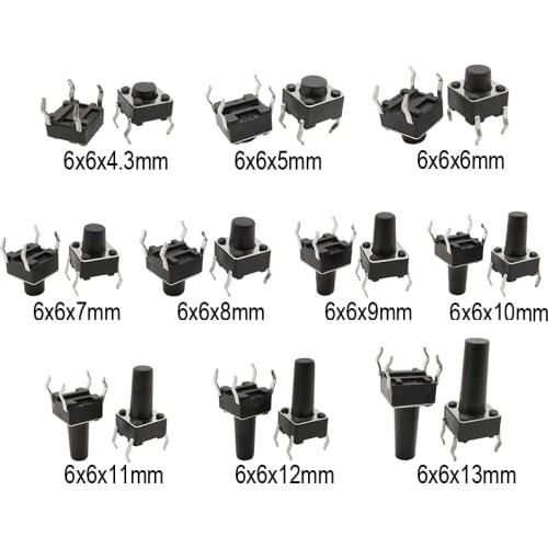 20 Pcs 6x6 Momentary Tactile Push Button Switch Dip Micro Panel Pcb Momentary Tact Switch For Testing Breadboards Prototyping