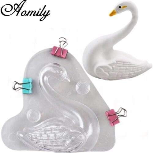 Aomily 3D Swan Chocolate Mold Candy Sugar Paste Molds Cake Decorating Tools Home Baking Sugar Craft Wedding Cake Decorating Tool
