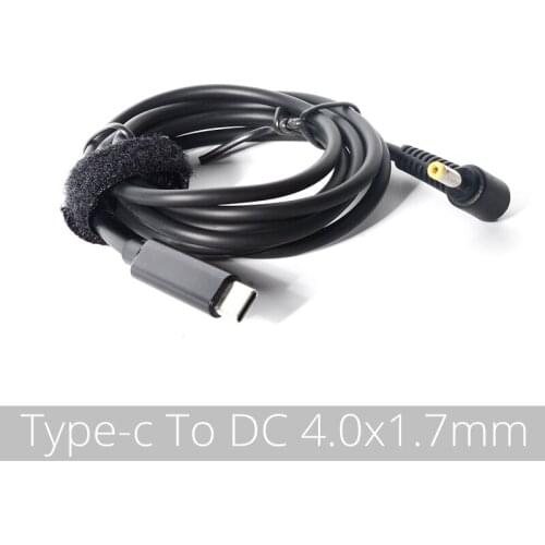 4.0x1.7mm) USB Type C PD Laptop Charging Cable Cord Dc Power Adapter Converter DC 4.0*1.7mm Male 90 Degrees Right Angled