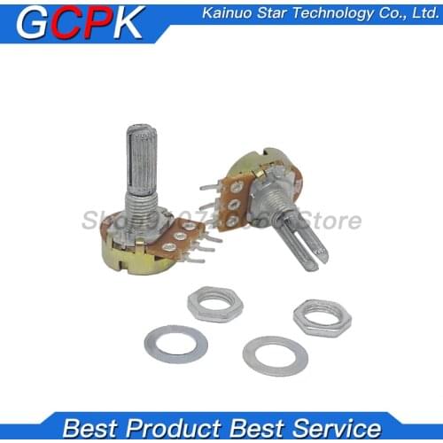 5pcs WH148 3PIN 20MM Single couplet potentiometer With Nuts B1K B2K B5K B10K B20K B50K B100K B250K B500K B1M 1K 2K 5K 10K 100K