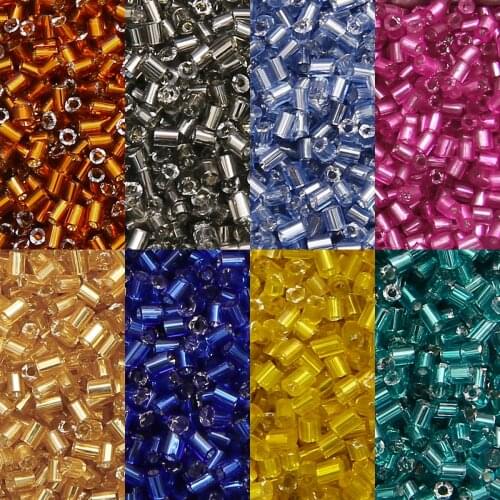 700Pcs 2mm Silver Lined H-Shape Tube Miyuki Glass Spacer Seed Bead For DIY Sewing Making Embroidery Women Garment Accessories