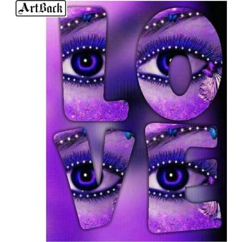 12 style eyes icon 5d diy diamond painting love sticker full square drill diamond mosaic 3d diamond embroidery home decoration