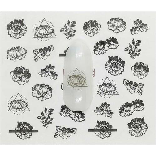 B22 Feather Nail Art Water Decals Transfer Stickers Cute Manicure Sticker
