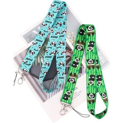 MD922 DMLSKY Cartoon Keychain Accessories Panda Animals Mobile Phone ID Badge Holder Keys Straps Neck Lanyard Camera
