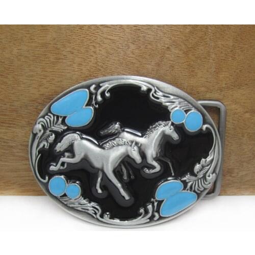BuckleClub zinc alloy retro horse belt buckle western cowboy jeans gift belt buckle FP-03181 pewter finish