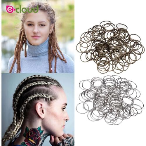 100pcs/lot Dreadlock Beads Deep copper and Silver Color Hair Bead for Dreadlocks Hair Rings Braiding Hole Micro Ring
