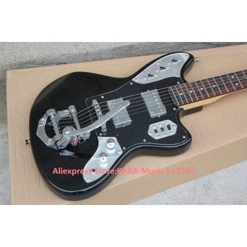 Black Custom Shop Electric Guitar with Bigbys High Quality OEM Guitars HOT